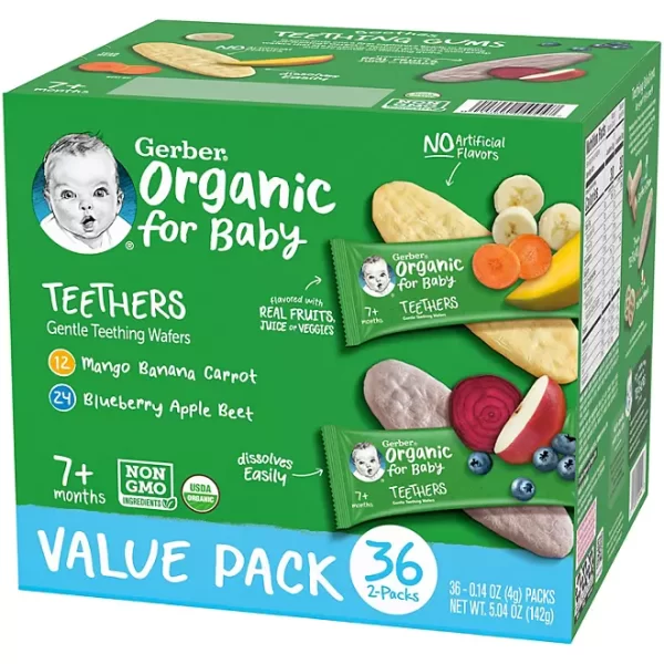 Gerber Organic Teethers, Teething Wafers Variety Pack 36 ct. - Image 3