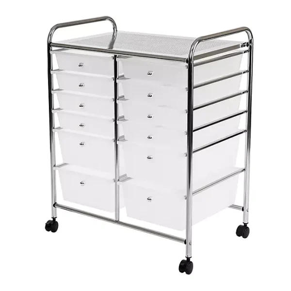 Seville Classics 12-Drawer Rolling Organizer Cart, 25.2" W x 15.2" D x 31.7" H - Image 2