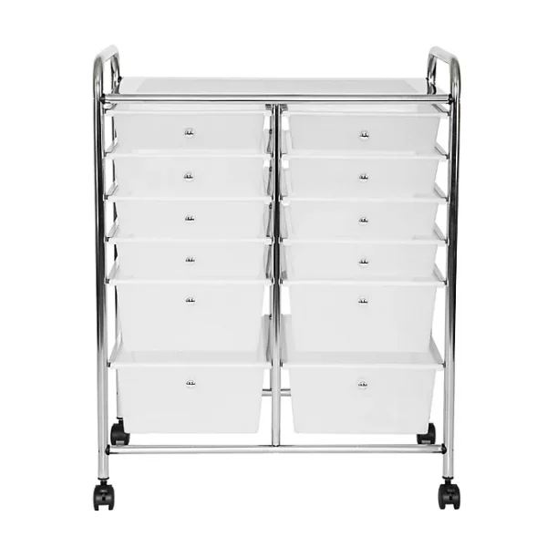 Seville Classics 12-Drawer Rolling Organizer Cart, 25.2" W x 15.2" D x 31.7" H - Image 3