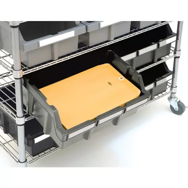 Member's Mark Steel Commercial Bin Rack With Wheels, 22 Bins, 36" W x 14" D x 56" H - Image 4