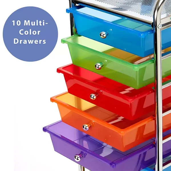 Seville Classics 10 Drawer Cart Multiple Colors - Image 4