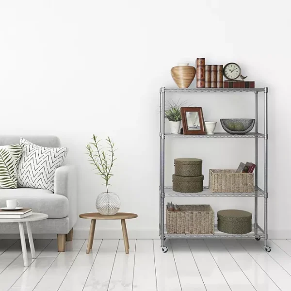 Seville Classics 4-Tier Steel Wire Shelving, 36" W x 14" D x 56.5"H - Image 6