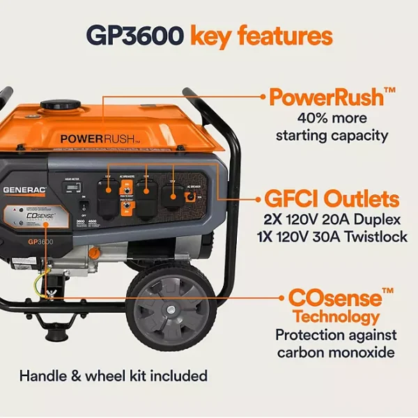 Generac 7722 GP3600 3600-Watt Portable Generator - Image 4