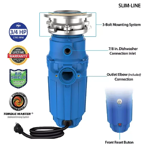 American Standard Compact 3/4 HP Garbage Disposal - Image 2