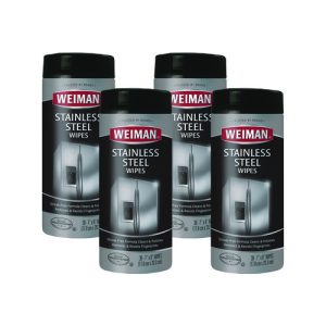 Stainless Steel Wipes, 1-Ply, 7 x 8, White, 30/Canister