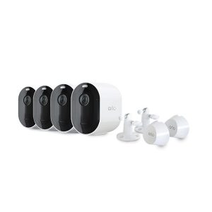 Arlo Pro 4 - 2K Spotlight Camera Security Bundle, 4 Cam, White