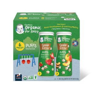 Gerber Organic Puffs, Variety Pack 1.48 oz., 6 pk.