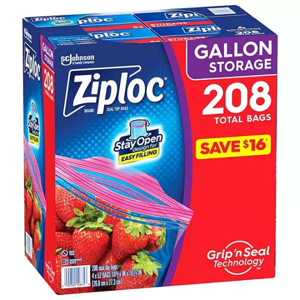 Ziploc Gallon Storage Bags with New Stay Open Design, 208 ct. - Image 2