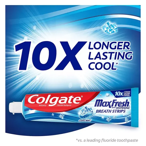 Colgate MaxFresh Toothpaste with Mini Breath Strips, Cool Mint 7.3 oz., 5 pk - Image 5