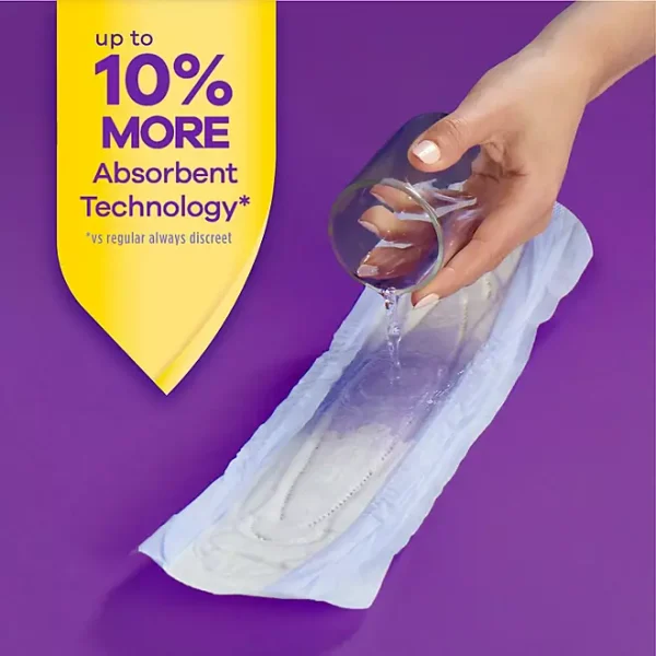 Always Discreet plus Incontinence Pads for Women, Extra Heavy Long, 90 ct. - Image 2