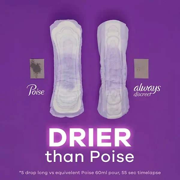 Always Discreet plus Incontinence Pads for Women, Extra Heavy Long, 90 ct. - Image 3