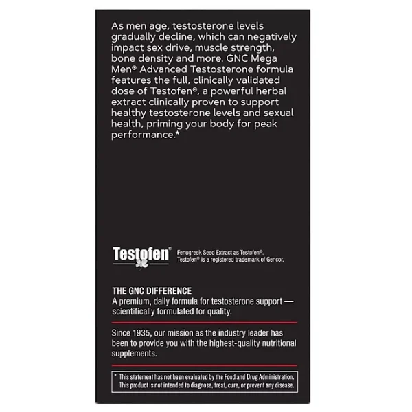 GNC Mega Men Advanced Men's Testosterone, 120 ct. - Image 4