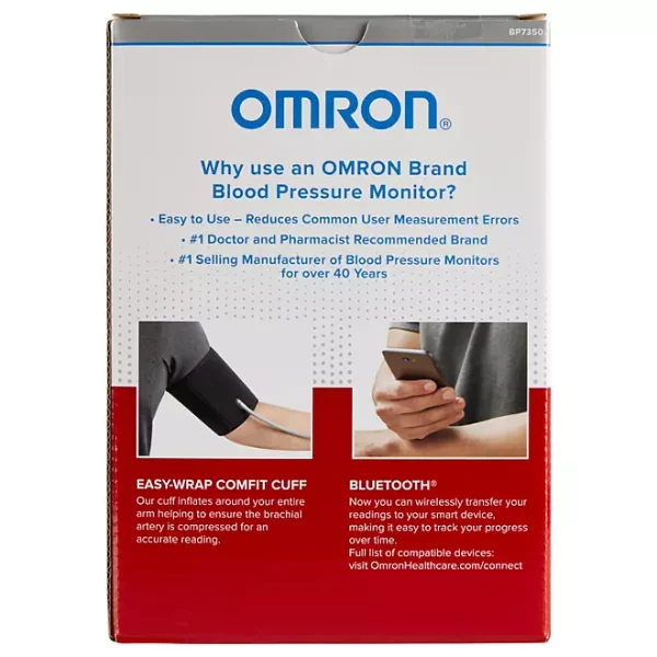 Omron 7 Series Upper Arm Bluetooth Blood Pressure Monitor with AC Adapter - Image 3