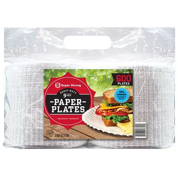 Super Strong Heavy-Duty Paper Plates, 9", 600 ct. - Image 2