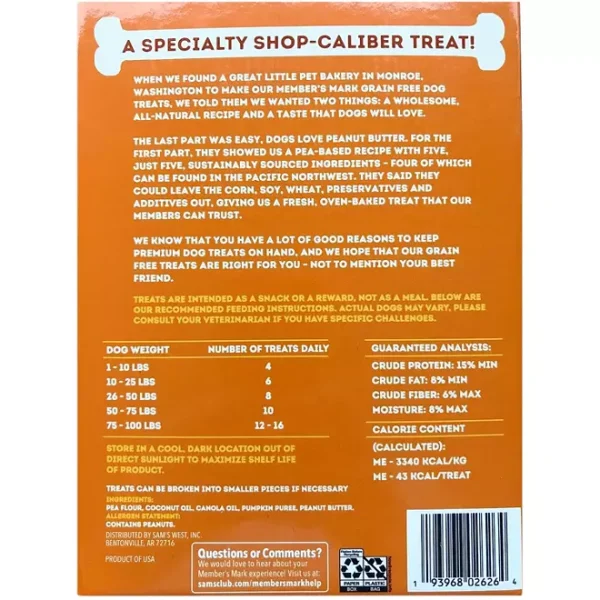 Member's Mark Grain-Free Dog Treat Biscuits, Peanut Butter Flavored, 80 oz. - Image 2