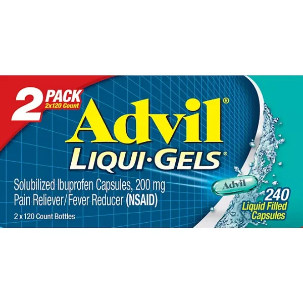 Advil Liqui-Gels Pain Reliever and Fever Reducer Capsules, 200 mg Ibuprofen, 120 ct./pk., 2 pk. - Image 4