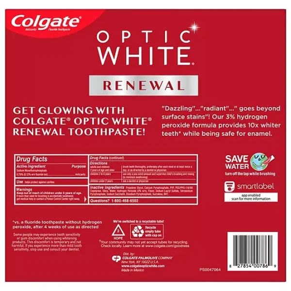 Colgate Optic White Renewal Whitening Toothpaste, 4.1 oz., 4 pk. - Image 2