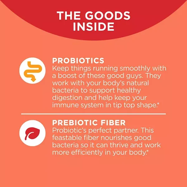 OLLY Adult Probiotic + Prebiotic Digestive Support Gummy, Peach 70 ct. - Image 2