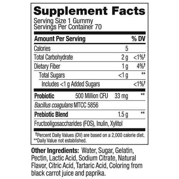 OLLY Adult Probiotic + Prebiotic Digestive Support Gummy, Peach 70 ct. - Image 3