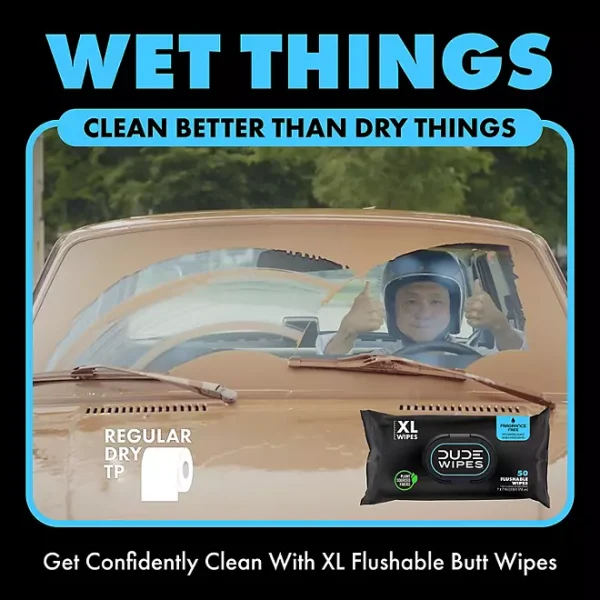 DUDE Wipes Extra Large Flushable Wet Wipes, Fragrance-Free, 400 ct. - Image 4