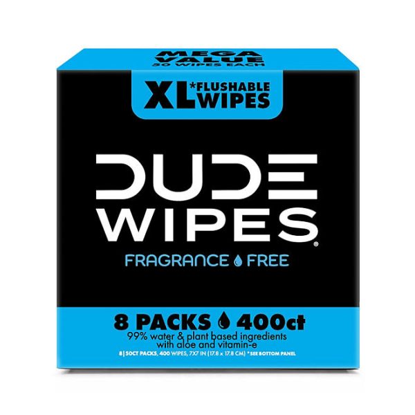 DUDE Wipes Extra Large Flushable Wet Wipes, Fragrance-Free, 400 ct. - Image 5