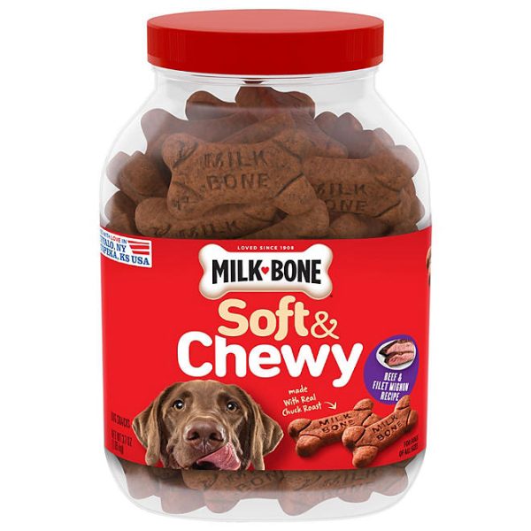 Milk-Bone Soft & Chewy Dog Treats, Beef & Filet Mignon 37 oz.