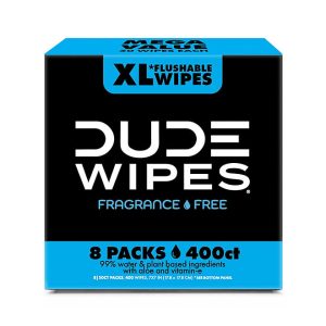DUDE Wipes Extra Large Flushable Wet Wipes, Fragrance-Free, 400 ct.
