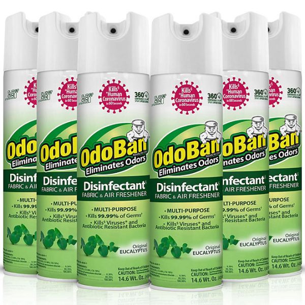 OdoBan Disinfectant Spray, 14.6 oz./can, 6 pk. (Choose Scent)